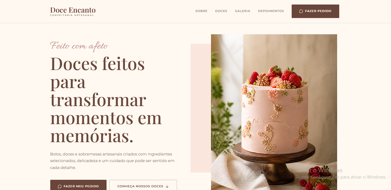 Preview do site Doce Encanto