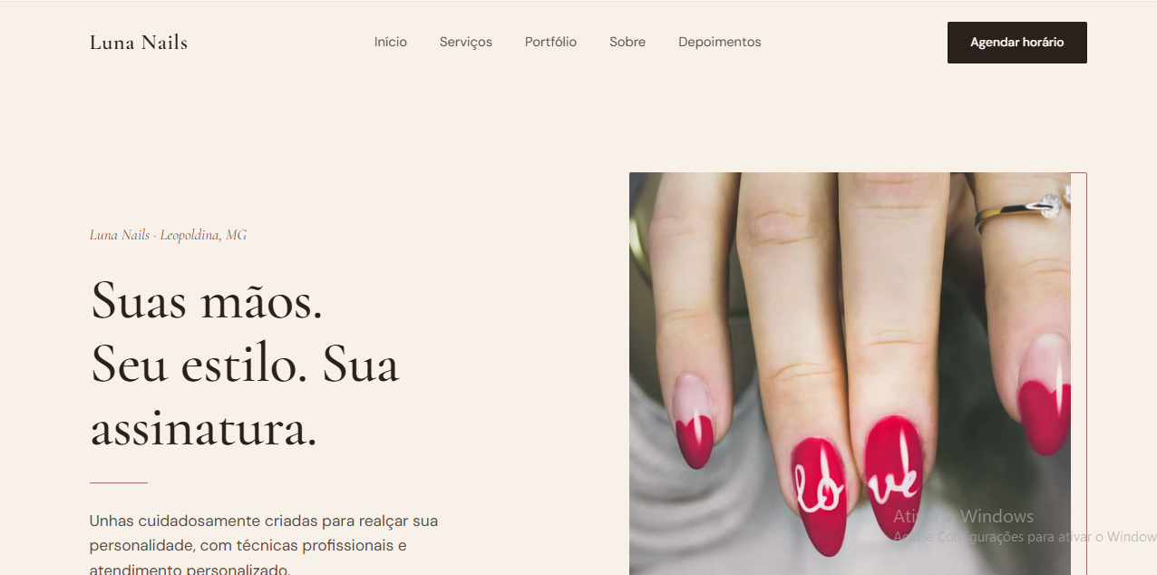 Preview do site Luna Nails